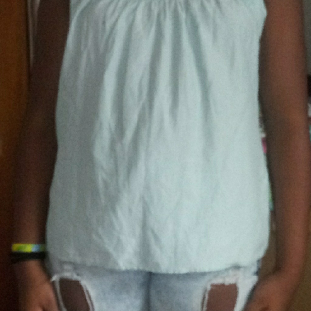 J.JILL sleeveless mint green shirt.
